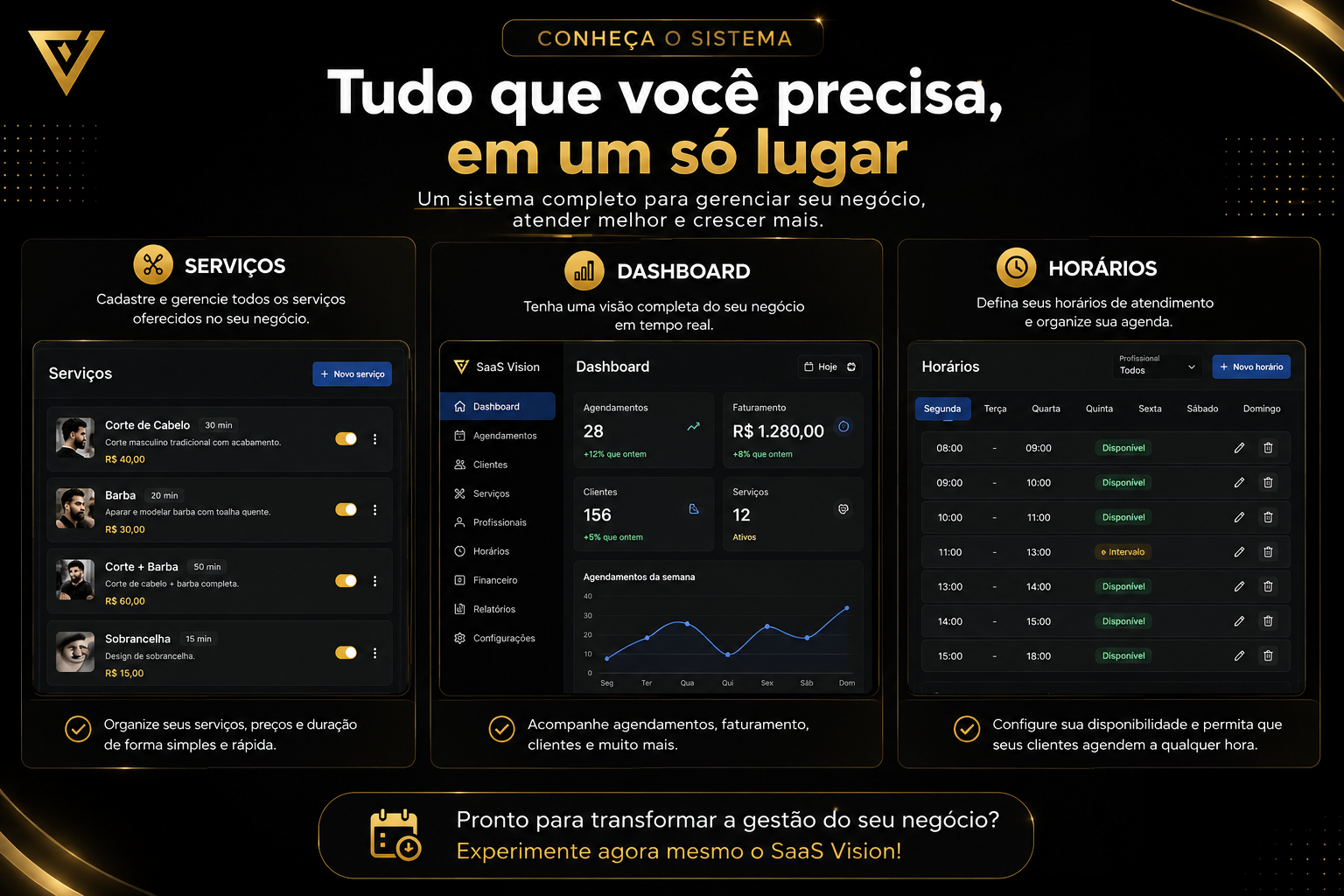Dashboard do Sistema de Agendamentos